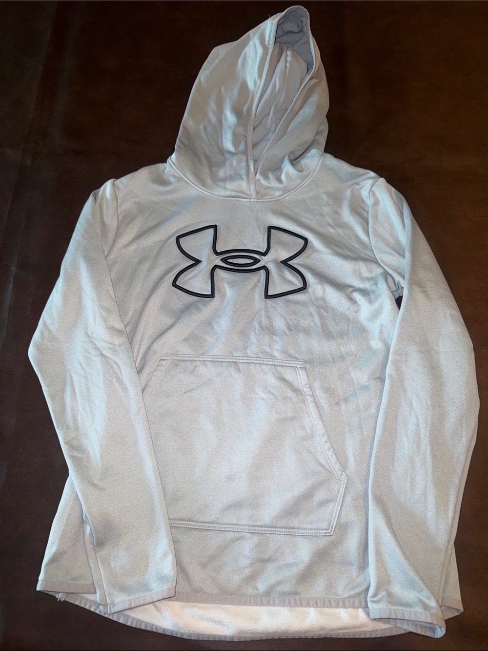 Under Armour Light Gray Pullover Hoodie with Logo
